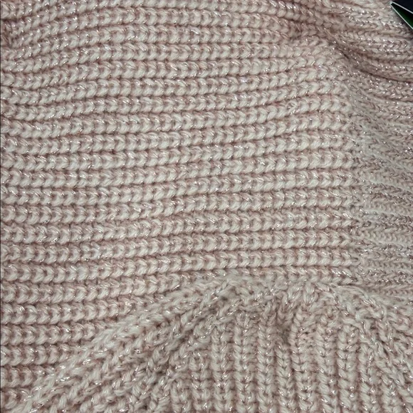 Kate Spade Blush Pink Metallic Rib Scarf & Hat Set